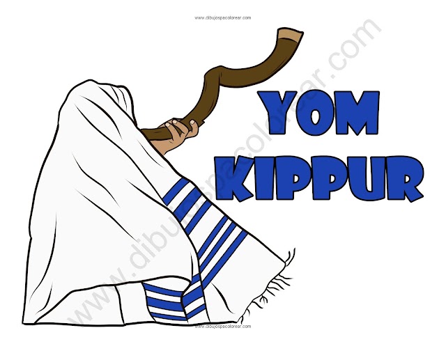 Yom Kippur o Día de la Expiación dibujo a color y para colorear